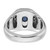 14k White Gold IBGoodman Men's Sapphire Doublet Stone and 1/5 carat Diamond Complete Ring