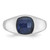 14k White Gold IBGoodman Men's Sapphire Doublet Stone Complete Ring