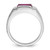 14k White Gold IBGoodman Men's Satin Created Ruby and Diamond Complete Ring