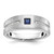 14k White Gold IBGoodman Men's Satin Lab Created Sapphire and 1/8 carat Diamond Complete Ring - B5-9B6F609C-3247