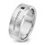 14k White Gold IBGoodman Men's Satin Lab Created Sapphire and 1/8 carat Diamond Complete Ring - B8-76071B74-5414