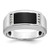 14k White Gold IBGoodman Men's Satin Onyx and 1/15 carat Diamond Complete Ring - B5-9B402329-5091