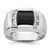 14k White Gold IBGoodman Men's Satin Onyx and Diamond Ring Mounting - B5-1EA68B3B-9730