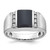 14k White Gold IBGoodman Men's Satin Onyx and Diamond Ring Mounting - B5-970350ED-7972