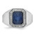14k White Gold IBGoodman Men's Satin Sapphire Doublet Stone and 1/4 carat Diamond Complete Ring