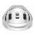 14k White Gold IBGoodman Men's Satin Sapphire Doublet Stone and 1/4 carat Diamond Complete Ring