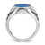 14k White Gold IBGoodman Men's with Black Rhodium Blue Agate Complete Ring