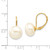 14K 10-11mm White Button Freshwater Cultured Pearl Leverback Earrings