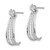 14K White Gold J Hoop Polished w/CZ Stud Earrings