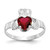 14k White Gold January CZ Birthstone Claddagh Ring