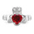 14k White Gold January CZ Birthstone Claddagh Ring