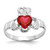 14k White Gold July CZ Birthstone Claddagh Ring