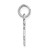 14K White Gold Key Letter P Initial Charm