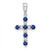 14k White Gold Lab Created Sapphire and Diamond Cross Pendant