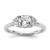 14k White Gold Lab Grown Diamond VS/SI+ G+ Cushion & 1/2 Moon 3 Stone Semi-mount Engagement Ring - RM-2523D480-4006