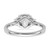 14k White Gold Lab Grown Diamond VS/SI+ G+ Oval & 1/2 Moon 3 Stone Semi-mount Engagement Ring - RM-4B81DBAD-9789