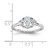 14k White Gold Lab Grown Diamond VS/SI+ G+ Oval & 1/2 Moon 3 Stone Semi-mount Engagement Ring - RM-4B81DBAD-9789
