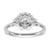 14k White Gold Lab Grown Diamond VS/SI+ G+ Oval & 1/2 Moon 3 Stone Semi-mount Engagement Ring - RM-66F30B2C-3863
