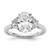 14k White Gold Lab Grown Diamond VS/SI+ G+ Oval & 1/2 Moon 3 Stone Semi-mount Engagement Ring - RM-E4A5E3CC-4536