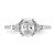 14k White Gold Lab Grown Diamond VS/SI+ G+ Oval & Trillion 3 Stone Semi-mount Engagement Ring - RM-4061194A-2020