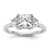 14k White Gold Lab Grown Diamond VS/SI+ G+ Princess & 1/2 Moon 3 Stone Semi-mount Engagement Ring - RM-79ED51CB-8762