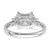 14k White Gold Lab Grown Diamond VS/SI+ G+ Princess & 1/2 Moon 3 Stone Semi-mount Engagement Ring - RM-869E35B8-4699