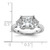 14k White Gold Lab Grown Diamond VS/SI+ G+ Princess & 1/2 Moon 3 Stone Semi-mount Engagement Ring - RM-BDF6C21C-7854