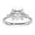 14k White Gold Lab Grown Diamond VS/SI+ G+ Princess & Trillion 3 Stone Semi-mount Engagement Ring - RM-07D7A316-5481