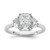 14k White Gold Lab Grown Diamond VS/SI+ G+ Radiant & 1/2 Moon 3 Stone Semi-mount Engagement Ring - RM-4FC0AE62-7101