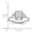 14k White Gold Lab Grown Diamond VS/SI+ G+ Radiant & 1/2 Moon 3 Stone Semi-mount Engagement Ring - RM-4FC0AE62-7101