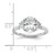 14k White Gold Lab Grown Diamond VS+ F+ Oval & 1/2 Moon 3 Stone Semi-mount Engagement Ring - RM-18C95808-1480