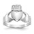 14k White Gold Ladies Claddagh Ring - D3-9ECA3E89-7249