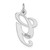 14k White Gold Large Fancy Script Letter G Initial Charm