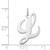 14k White Gold Large Fancy Script Letter L Initial Charm