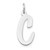 14k White Gold Large Script Letter C Initial Charm