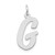 14k White Gold Large Script Letter G Initial Charm