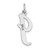 14k White Gold Large Script Letter I Initial Charm