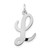 14k White Gold Large Script Letter L Initial Charm