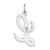 14k White Gold Large Script Letter L Initial Charm