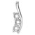14k White Gold Large Three Stone Curved Bar Pendant Mounting