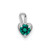 14k White Gold May Synthetic Birthstone Heart Charm