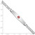14K White Gold Medical Semi-Solid Chain/Solid Plate Soft Diamond Shape 36x9mm Centered Red Enamel Curb Link 8 inch ID Bracelet
