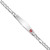 14K White Gold Medical Semi-Solid Chain/Solid Plate Soft Diamond Shape 37x9mm Off-Center Red Enamel Figaro Link 8 inch ID Bracelet