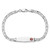 14K White Gold Medical Solid Chain/Solid Plate 26x7mm Soft Diamond Shape Off-Center Red Enamel Anchor Link 7 inch ID Bracelet - XM-C0584F7E-9790