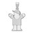 14k White Gold Medium Boy w/Hat on Right Engravable Charm - XK-8EA40036-3917