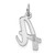 14k White Gold Medium Script Letter A Initial Charm
