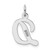 14k White Gold Medium Script Letter D Initial Charm