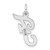 14k White Gold Medium Script Letter F Initial Charm