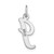 14k White Gold Medium Script Letter I Initial Charm