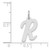 14k White Gold Medium Script Letter R Initial Charm